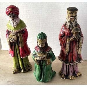 Vtg MCM Christmas Wise Men LOT of 3 RB Japan Paper Mache 8 1/2" Tall Retro